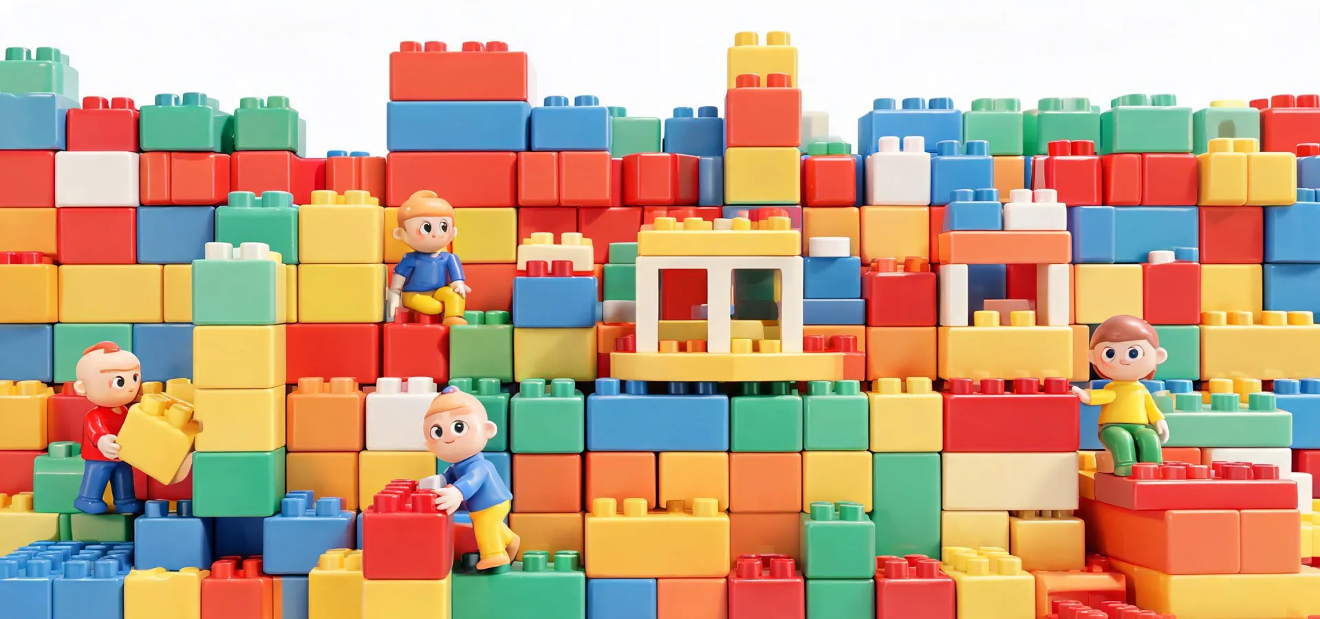 Colorful Mega Bloks play wall