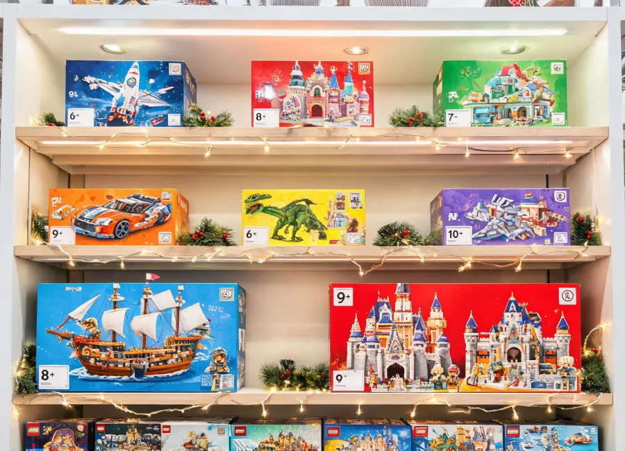 Holiday toy shelf
