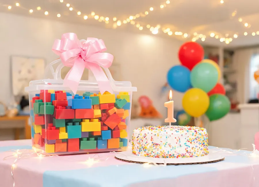 First birthday block gift